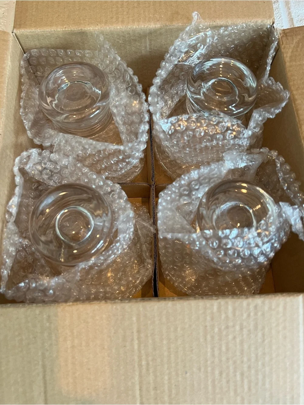 JoyJolt Afina Stemless Martini Glasses – 4 Pc Set, 8 oz (New in Box)